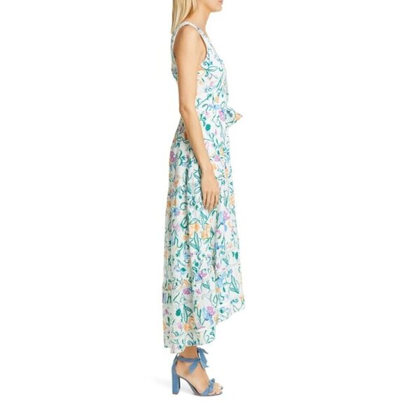 Tanya Taylor Neves Midi Dress in Floral 12 Womens Asymmetric Long Maxi - Picture 2 of 12